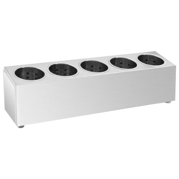 Pojemnik na sztućce Srebrny 63 x 15 x 18 cm Stal vidaXL