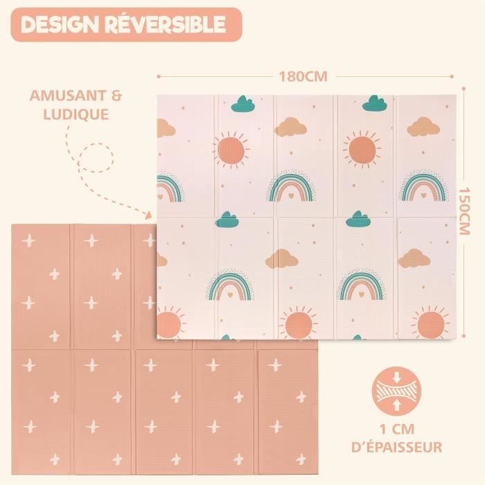 Play Mat - Sweety Fox - 150x180cm - Thick Foam - Foldable - Reversible