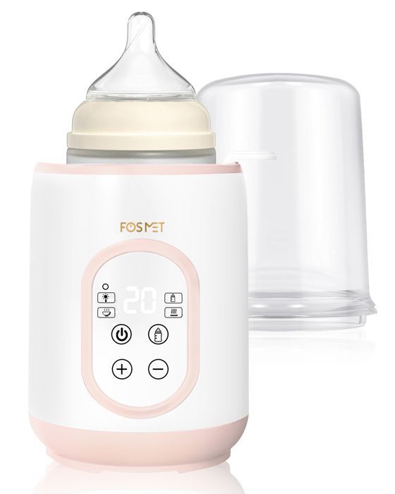 FOSMET Chauffe Biberon pour Bébé 6 en 1 - avec Écran LED - Contrôle intelligent de la Température et Arrêt Automatique - Rose