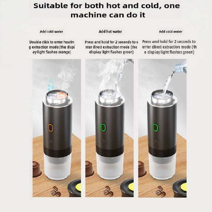 Portable Coffee Maker - Espresso Machine - 12V - Electric Heating - 19 bar - Black