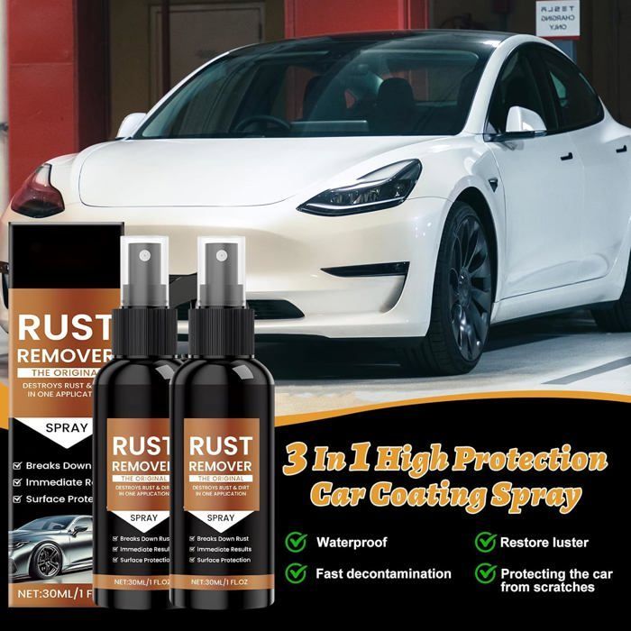 2-Piece Rust Converter, Anti-Rust Metal Spray, Rust Remover Spray, Car Rust Remover Spray, for Metal, Car