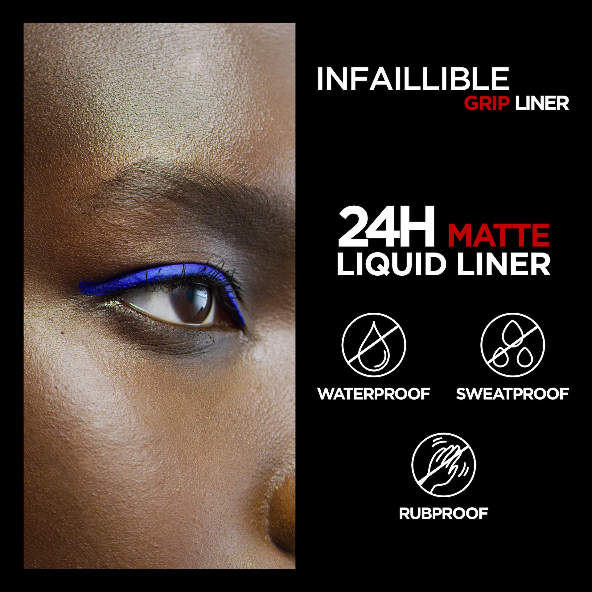 Infaillible Grip 24H Matte tekući tuš za oči, boja 2 Plava - L'Oréal Paris