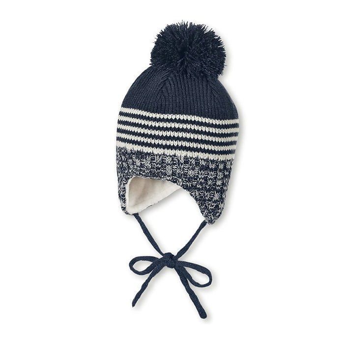 Bonnet - STERNTALER - Bonnet en tricot (4701846) - Doublé polaire - Pompon - 47 cm (9-12 mois)