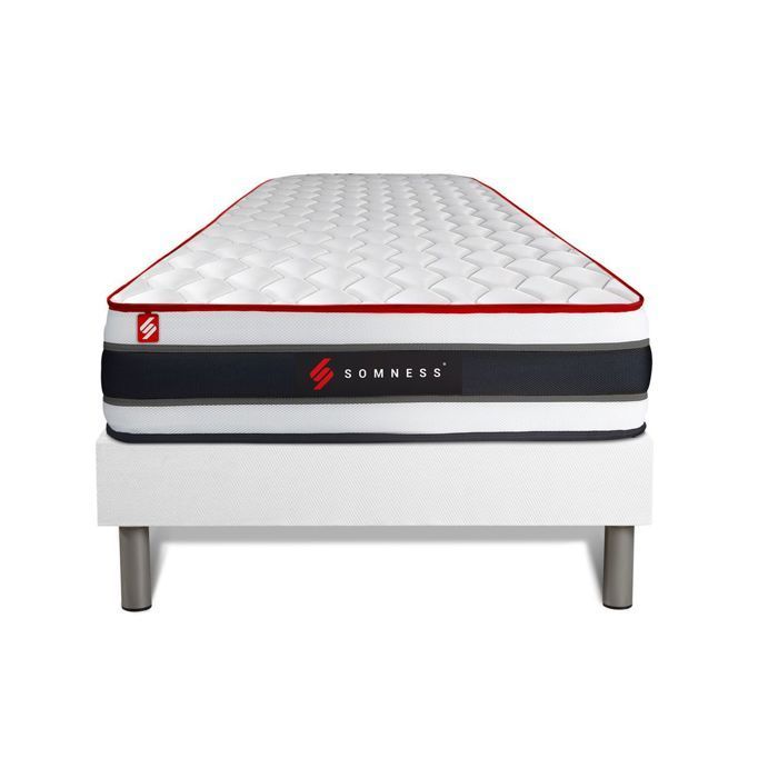 Bed base and mattress set - ENERGY - 90x200 cm - Memory foam - Pocket springs - Firm comfort