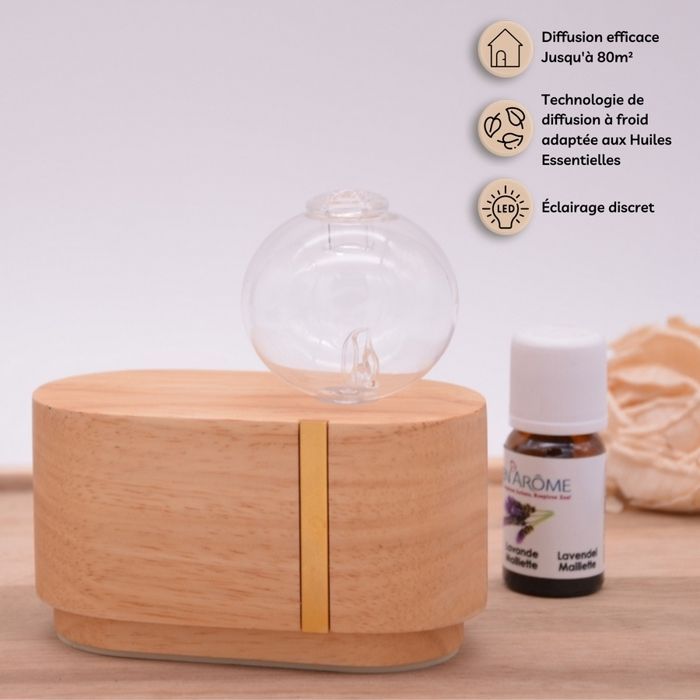 Diffusore di oli essenziali a nebulizzazione Zen'Arôme Cimia - Diffusione a freddo - Ideale per aromaterapia - Potenza regolabile