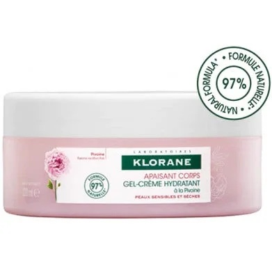 KLORANE Hydraterende bodygelcrème met pioenroos 200 ml voor de gevoelige en droge huid