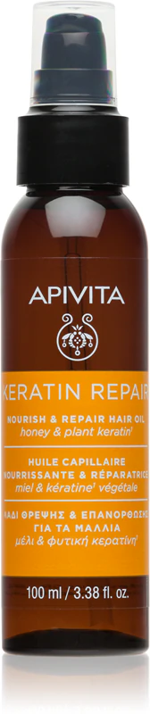 Apivita Keratin Repair Nourish Repair vlasový olej pre suché a poškodené vlasy