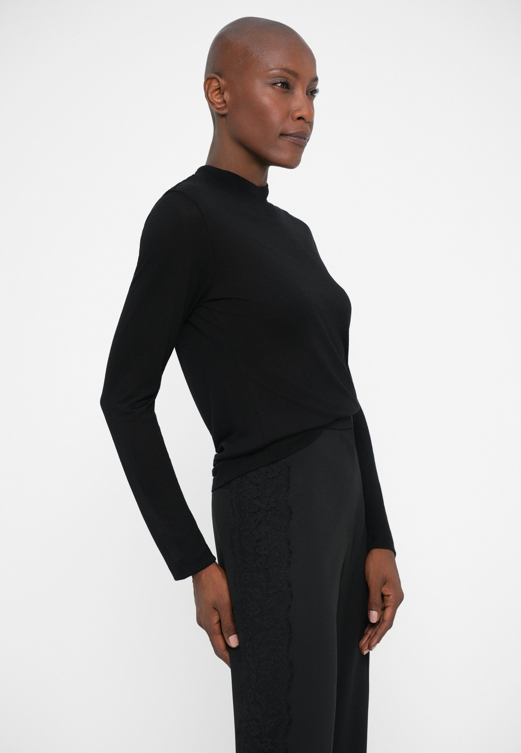 Filippa K MOCK NECK - Top met lange mouwen - zwart
