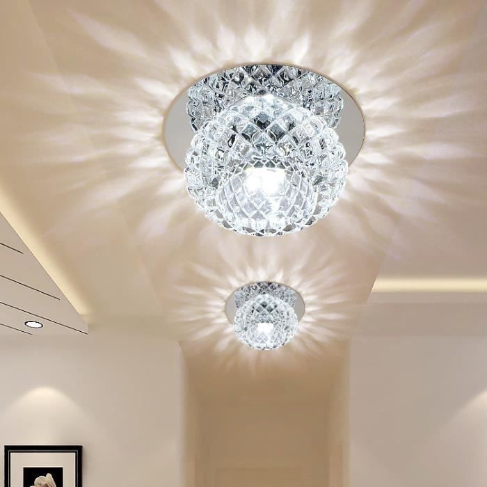 5W kristallen LED-spot plafondlamp, moderne kroonluchterarmatuur - wit licht, 12 cm