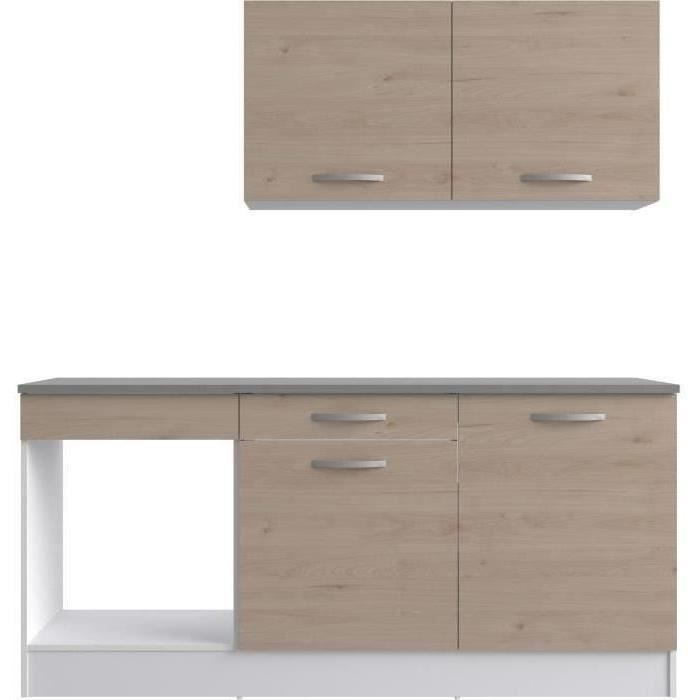 Cuisine complète OSLO - L 180cm - Chêne - Plan de travail inclus