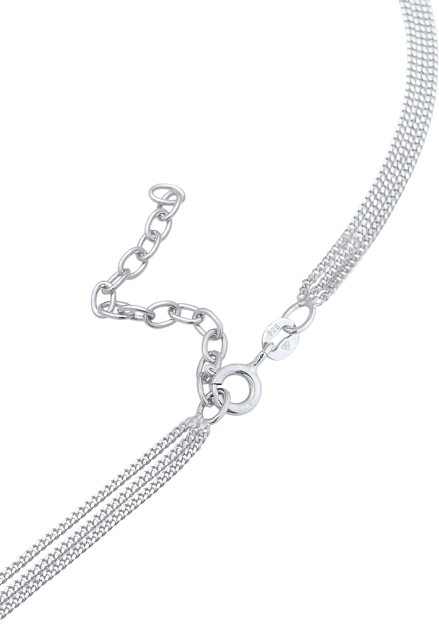 Elli Femmes Choker Layer Three Row Plate Boho Trend Blogger en argent sterling 925