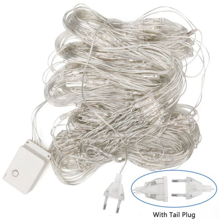 Cordão de luzes externas Rosnek 6x4m com 880 LEDs, plugue, à prova d'água IP44, 8 modos para Natal e jardim - Branco Quente