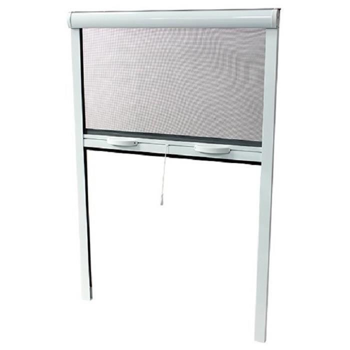 Moustiquaire de fenêtre L125 x H145 cm en aluminium laqué blanc - Recoupable en largeur et hauteur.