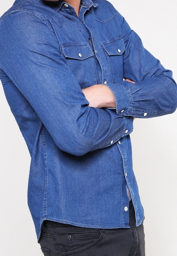 CELIO shirt - steenblauwe denim