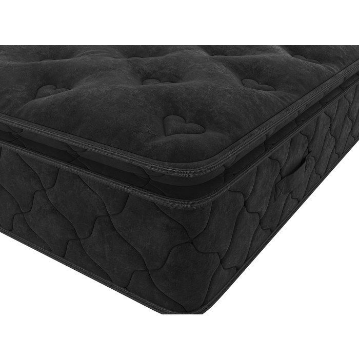 Juego de cama de 160 x 200 cm con somier de láminas + colchón de muelles ensacados con topper integrado de 28 cm de grosor - BLACK DREAM de YSMÉE