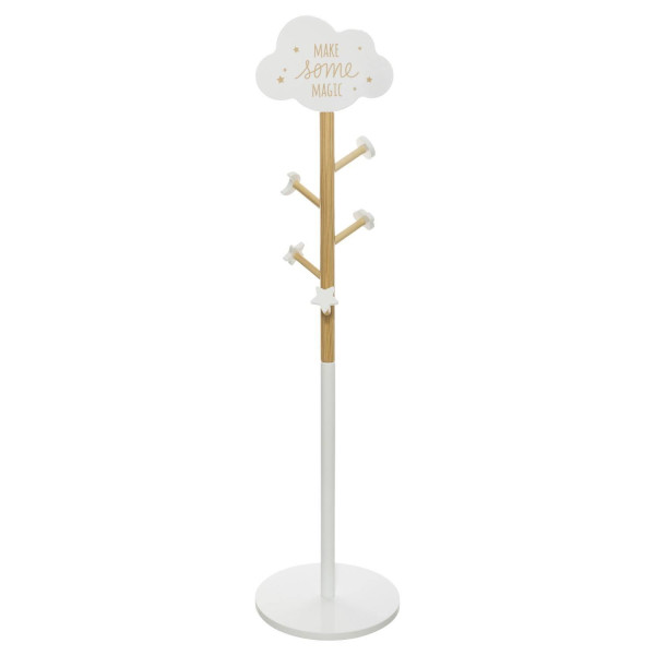 Wieszak na ubrania dla dziecka, MDF, 135,5 cm, z chmurką