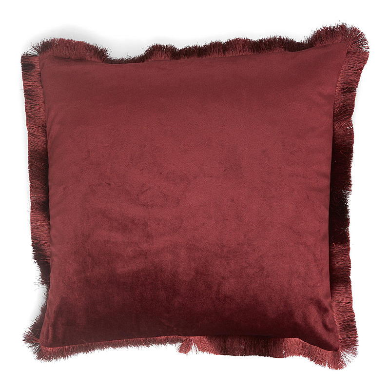Fodera per cuscino Home 45x45 cm con frange bordeaux