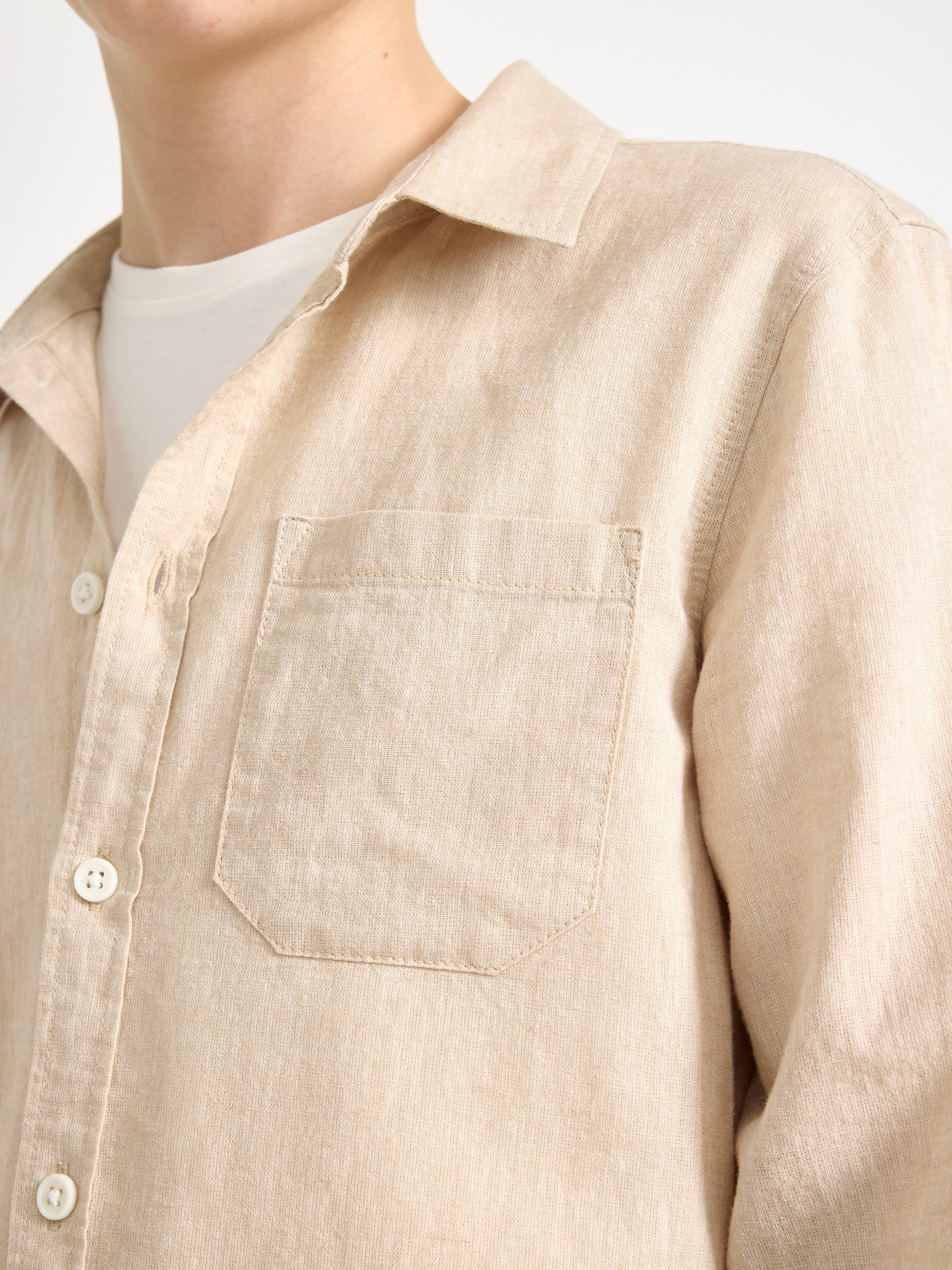 Skjorta i linneblandning Beige