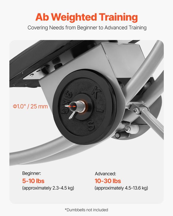 Entrenador abdominal - VEVOR - YN-388 - Capacidad de carga de 136 kg - Plegable - Acero al carbono