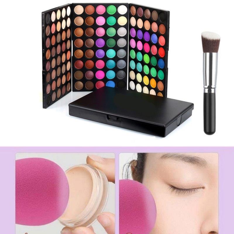 Paleta profesional de 120 sombras de ojos: pigmentos mate y con purpurina (glitter), tonos nude y variados