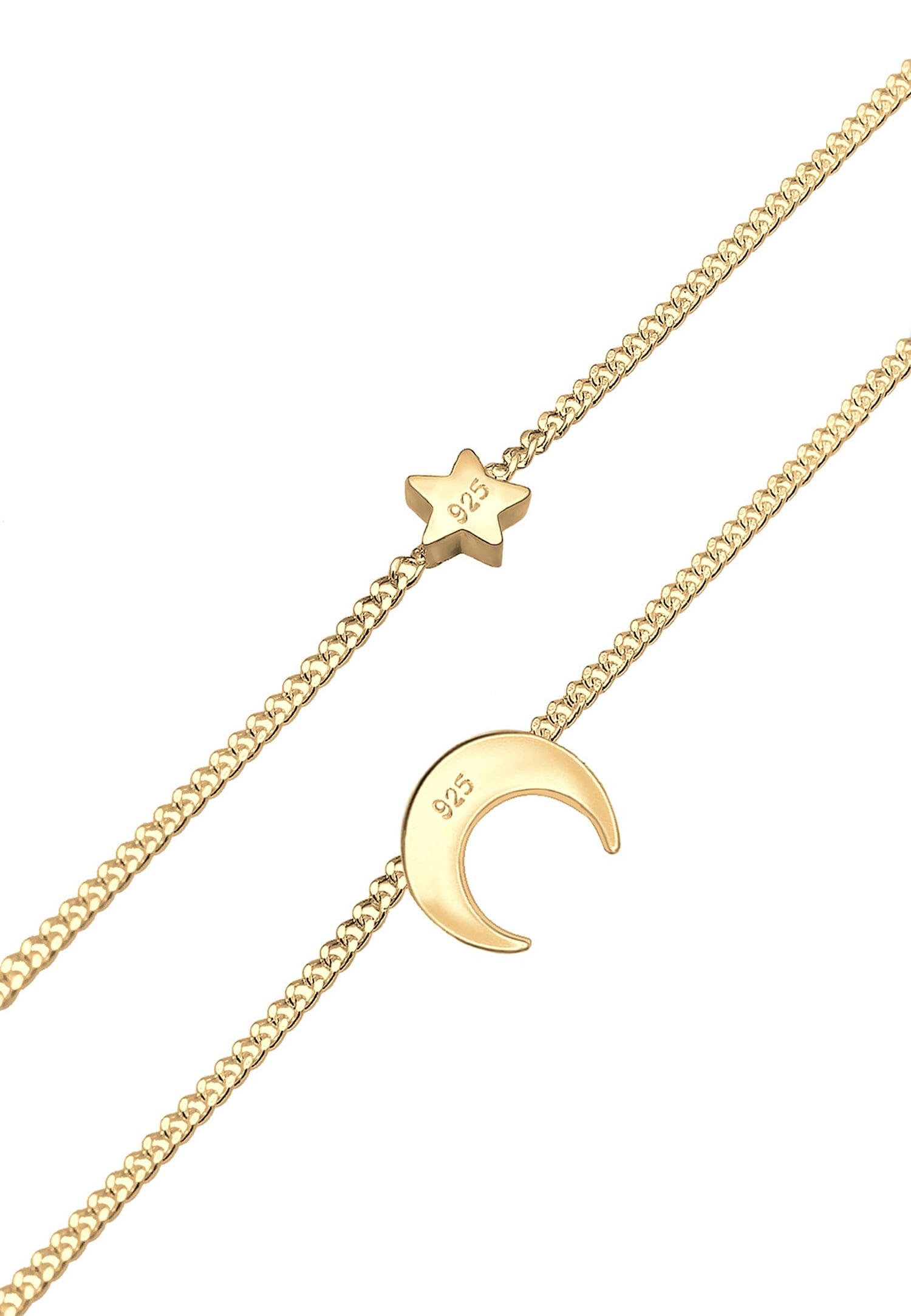 Elli Femmes Choker Couches Astro Demi-Lune Étoiles en Argent Sterling 925