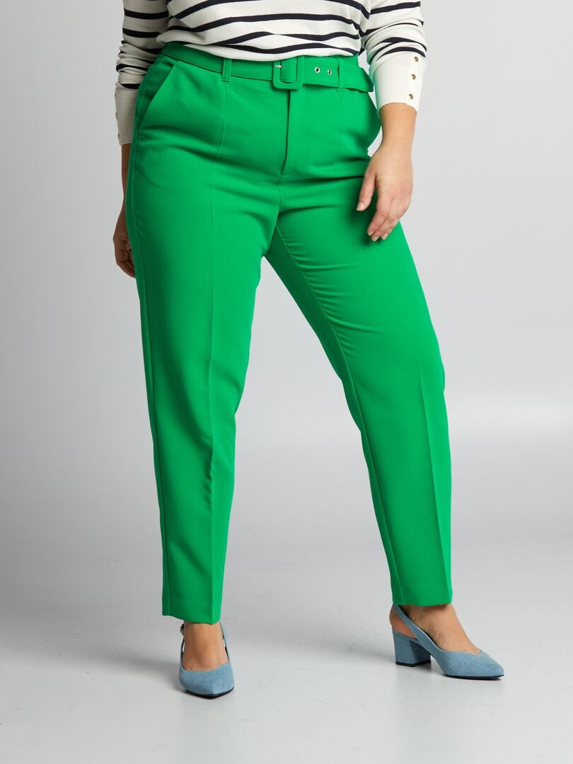 Pantalones ajustados Carrot - VERDE