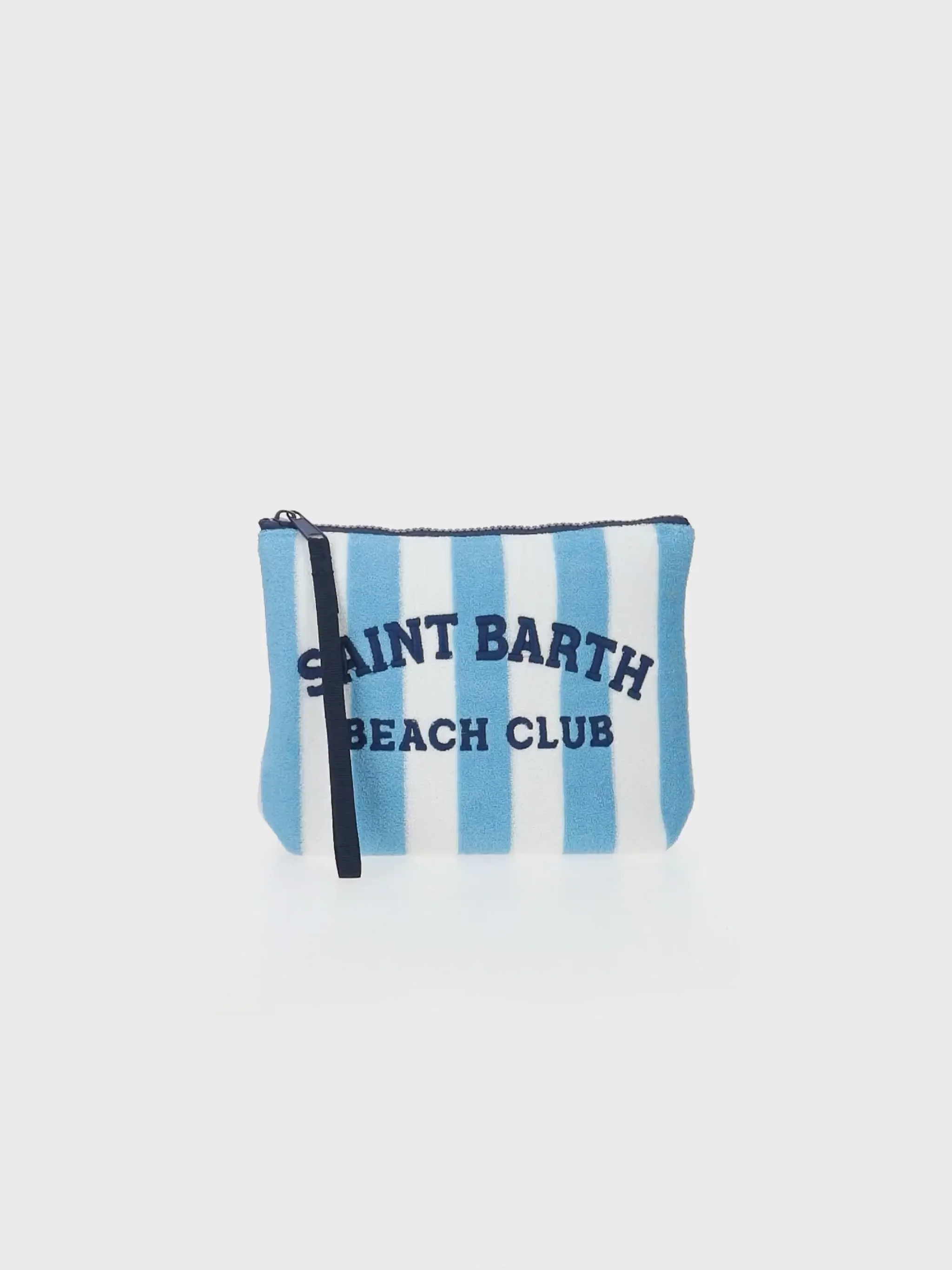 Aline badstof clutch tas met streepjespatroon