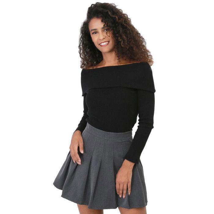 Jupe-short plissée et évasée.Possède une doublure short satinée. pour femme - Jupes - La Modeuse