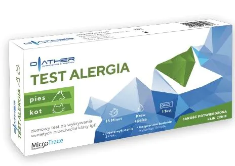 Diather Test Alergia Pies Kot, Domowy test do wykrywania swoistych przeciwciał klasy IgE