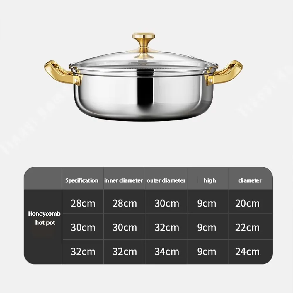 Poêle à frire antiadhésive en acier inoxydable de 30 cm avec couvercle, type wok, revêtement nid d'abeille, compatible avec les plaques à induction et à gaz.