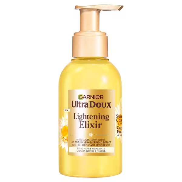„Garnier Ultra Doux“ šviesinamasis eliksyras su ramunėlėmis ir medumi, 120 ml<br>120 ml