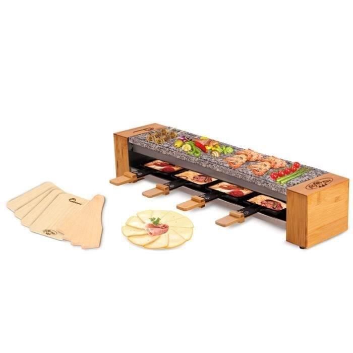 Raclette / Pierre 4 personnes - LITTLE BALANCE - Meuuuh...! - bois - 600W