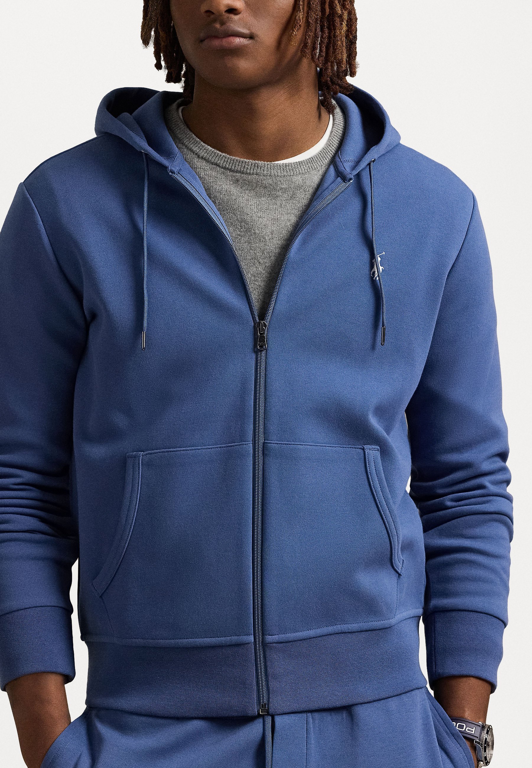 Felpa con cappuccio e zip intera Polo Ralph Lauren - blu terra
