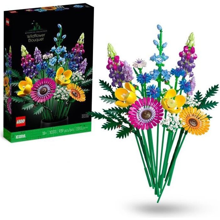 LEGO® Icons 10313 Bouquet di fiori selvatici, piante artificiali con papaveri, per adulti