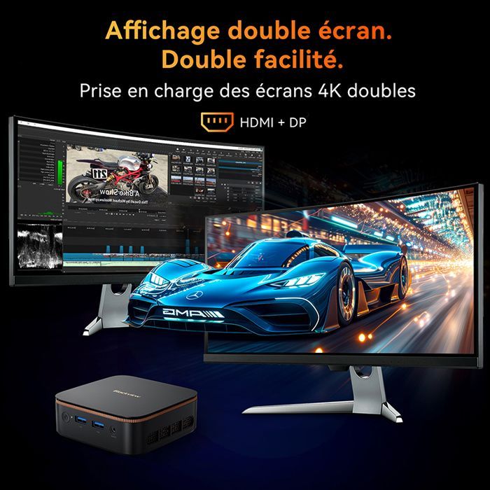 Mini PC Blackview MP20 AMD Ryzen 3 3300U 3.5GHz, 8 Go DDR4 RAM 256 Go M.2 SSD, Mini Ordinateur de Bureau Windows 11 Pro WiFi,BT