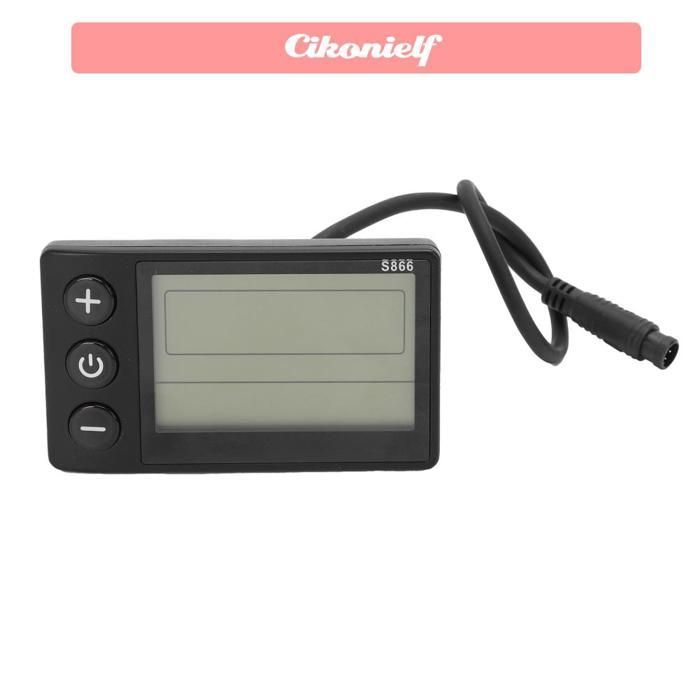 Compteur de vitesse de vélo, panneau de commande de compteur d'affichage ABS LCD-S866 avec connecteur à 6 broches pour la