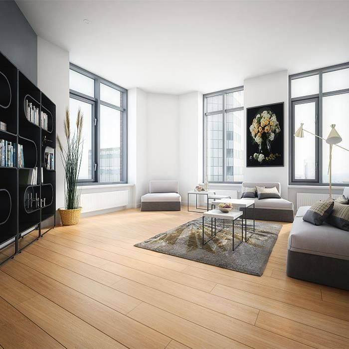 PVC flooring - AUFUN - Brown Oak - 18 planks - 2.51 m² - Anti-slip and insulating