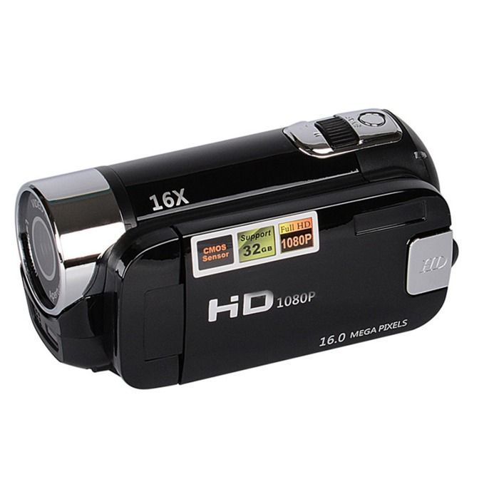 Cámara de video digital Full HD 1080p de 16 MP con zoom de 16x y pantalla giratoria de 2,7 pulgadas.