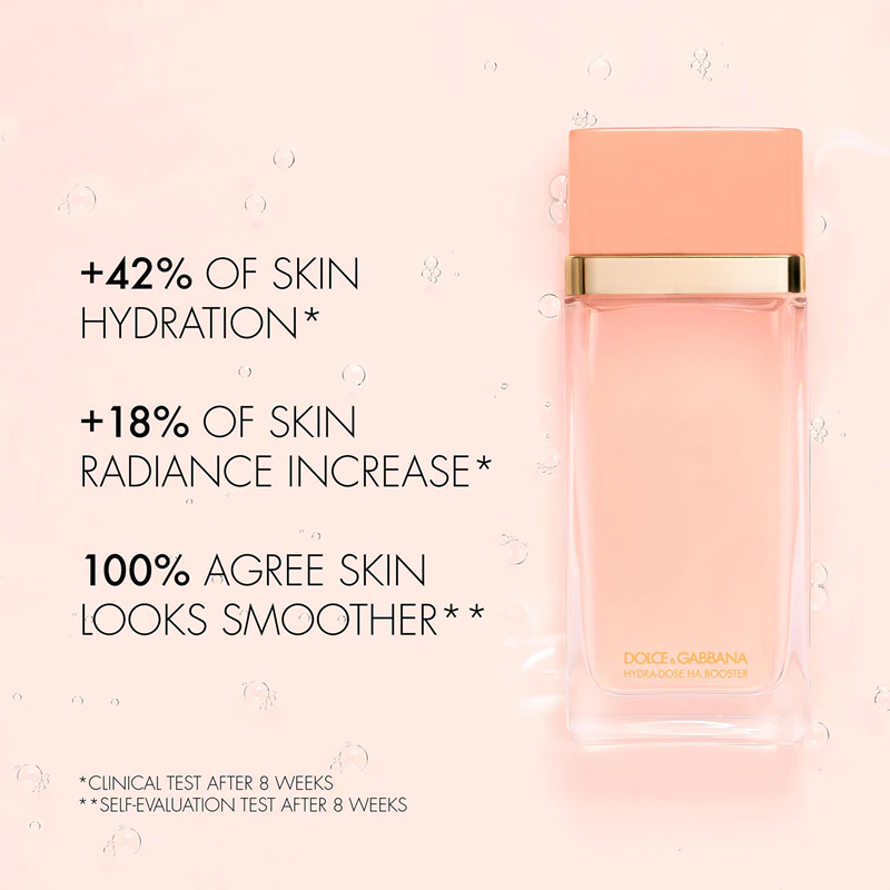 Dolce&Gabbana Fresh Skin Hydra-Dose HA Booster, essência iluminadora com efeito hidratante.