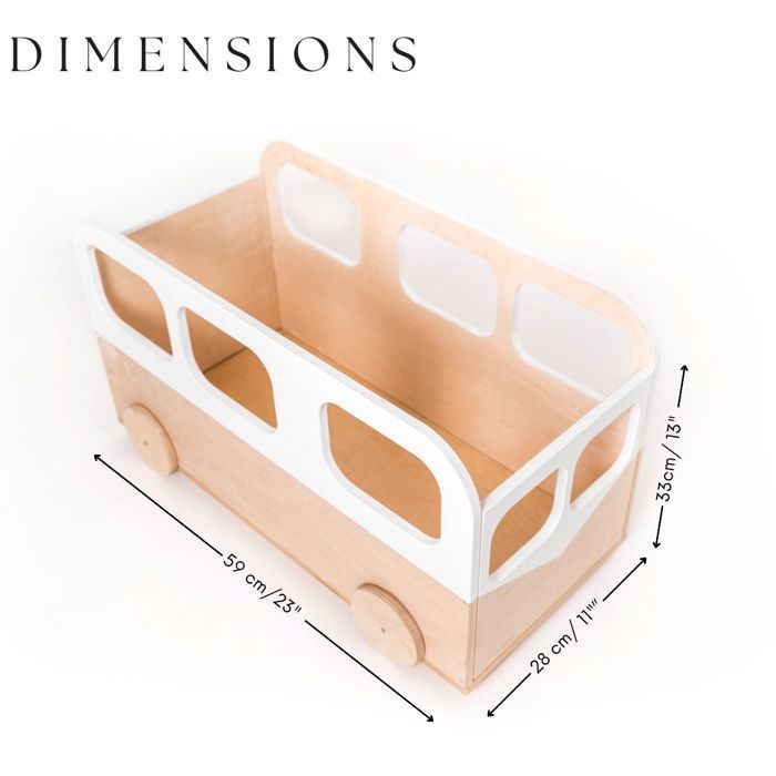 EWART WOODS Wooden Toy Chest with Wheels – Storage for Children's Toys, Baby Bookshelf