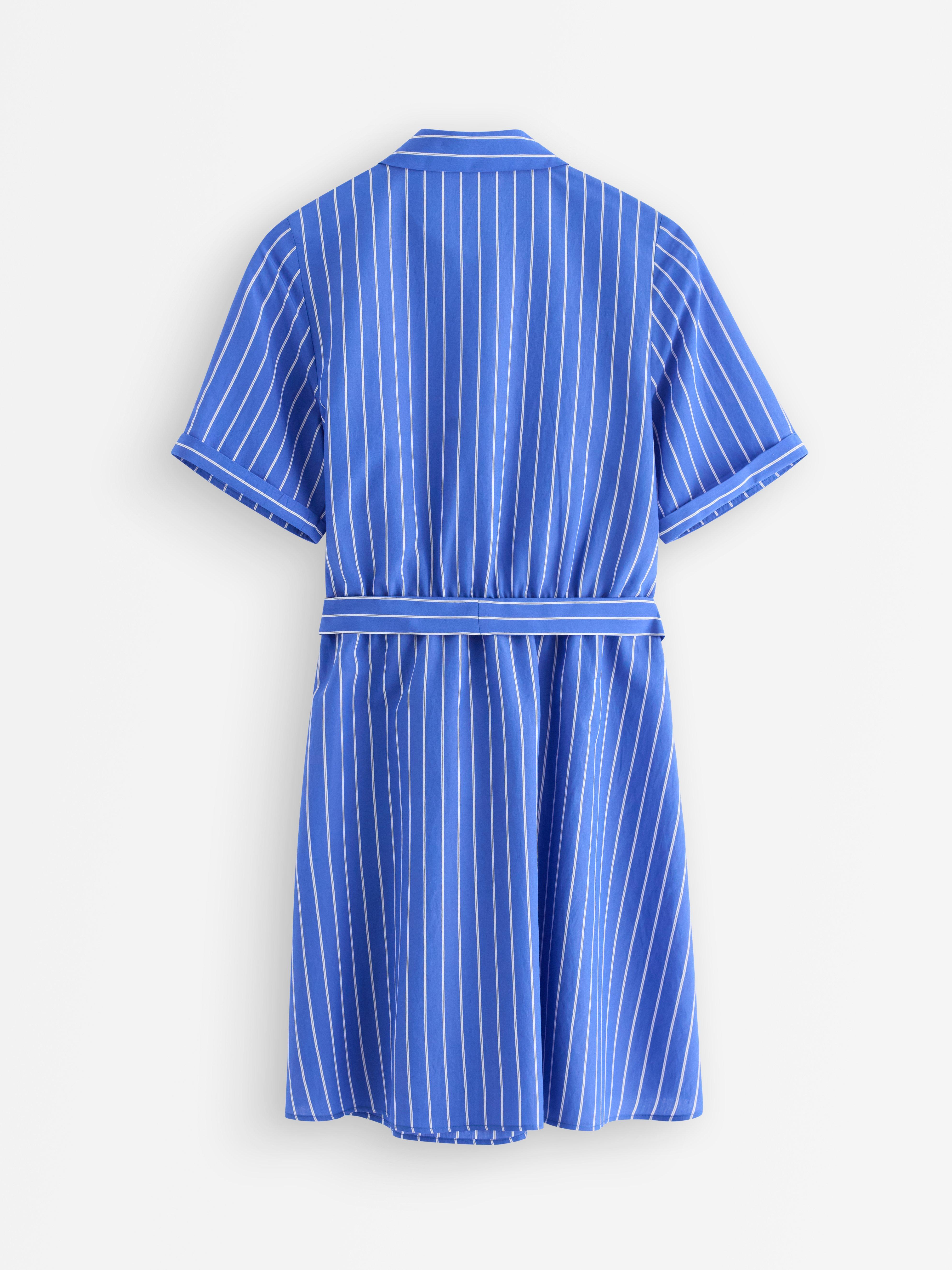 Gestreiftes Hemdkleid blau