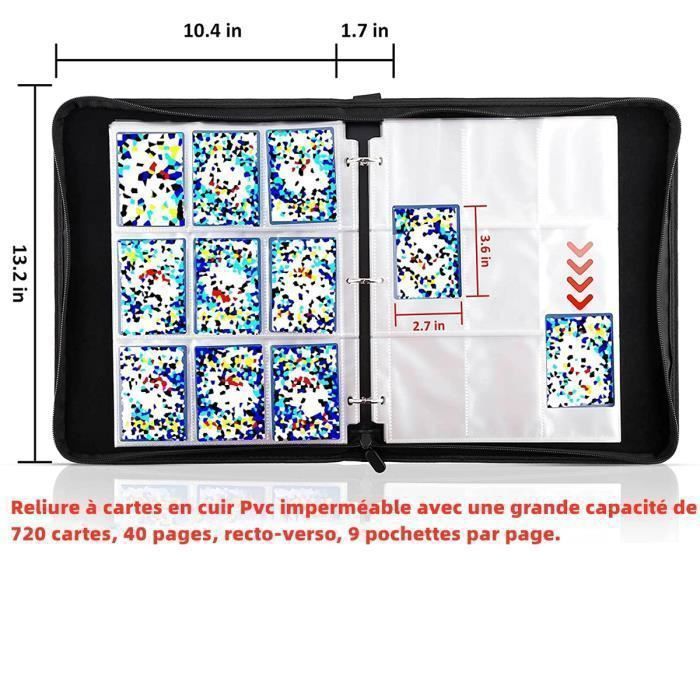 Cartes à collectionner, Cahier Range Classeur Carte 720 Cartes, Livre Porte Grande Carte Compatible pour Trading Card, bleu