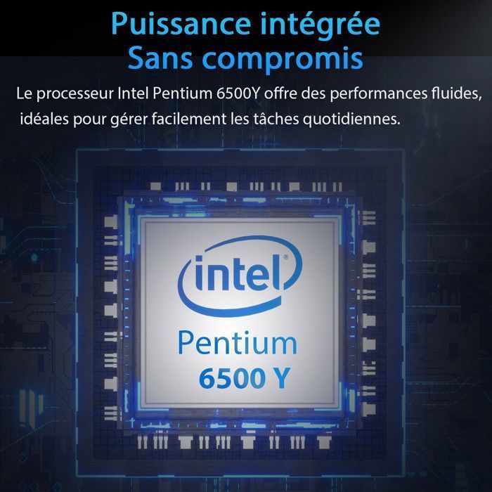 ERVPES B20E Compact Mini PC - Pentium 6500Y - 8GB 128GB SSD - WiFi 5 BT5.0 - HDMI VGA RJ45 - Windows 10