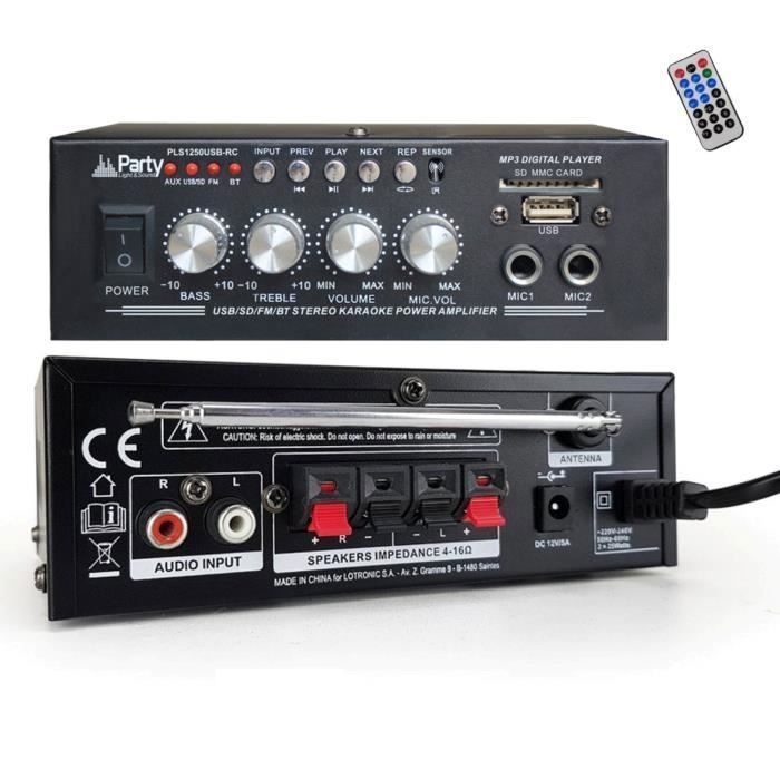 600 W:n DJ-äänentoistojärjestelmäpaketti + USB-bluetooth-vahvistin + 2 x 300 W:n kaiuttimet + USB-mikseri + erilaisia PA-kaapeleita DJ-äänen miksaukseen, juhlaan, kotibaariin