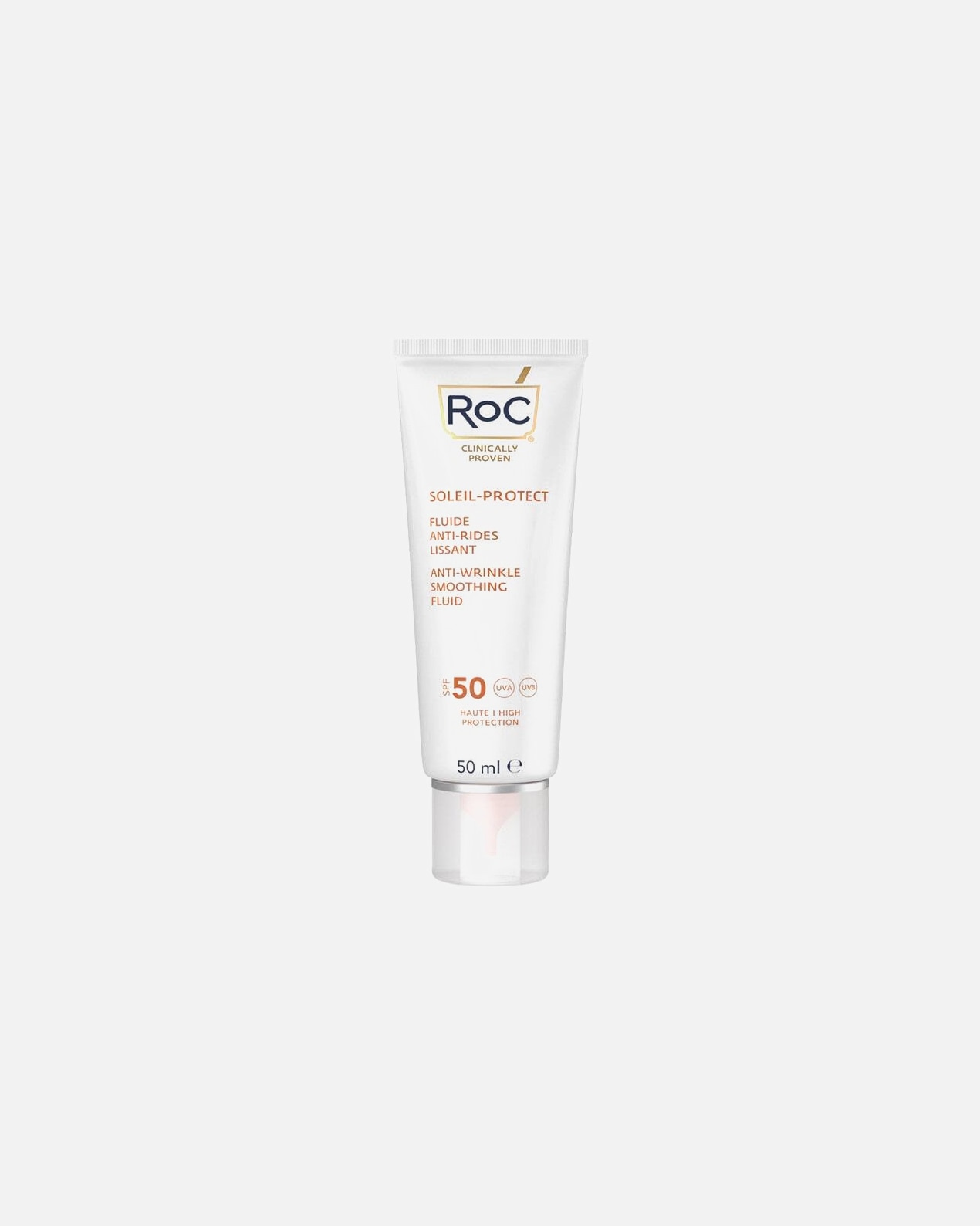 RoC Aurinkovoide Soleil-Protect ryppyjä ehkäisevä ja tasoittava neste SPF 50 - 50 ml