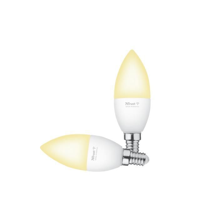 Lampadina intelligente - TRUST - Trust WiFi E14 - Attacco E14 - Dimmerabile 1800–6500K - Nessun hub richiesto, compatibile con Alexa e Google Home