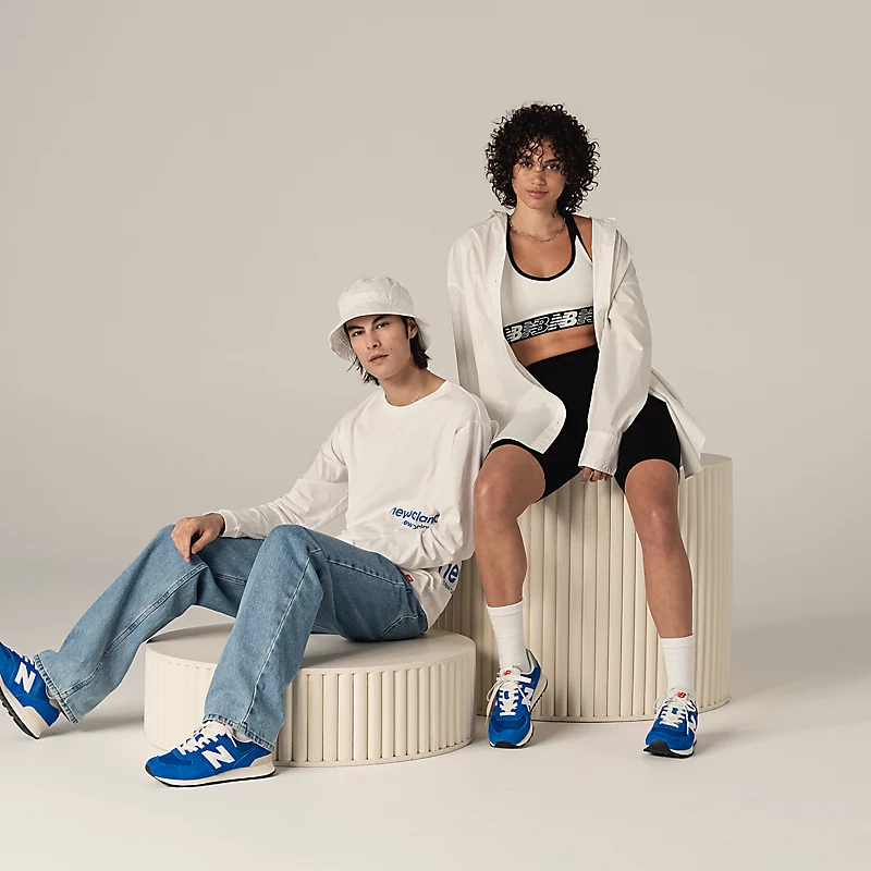 Unissex 574 - Azul com Branco