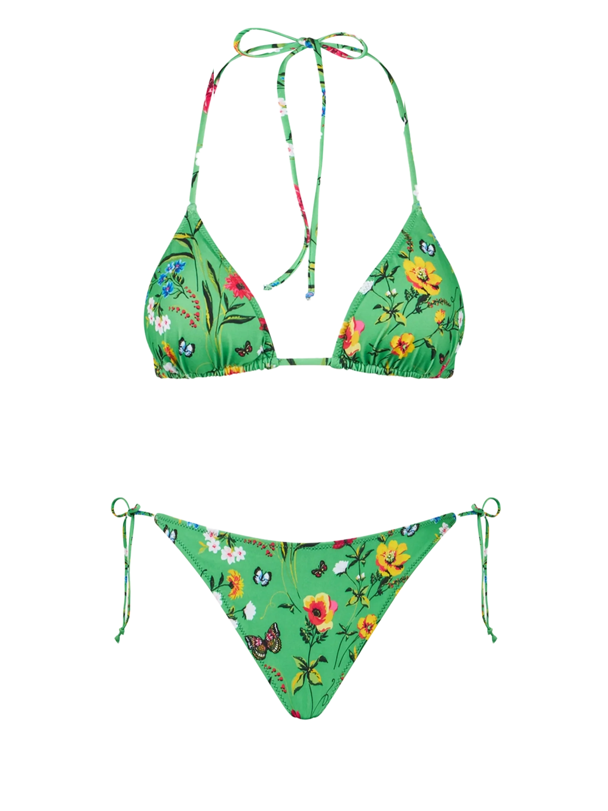 Dames driehoekbikini met bloemenprint