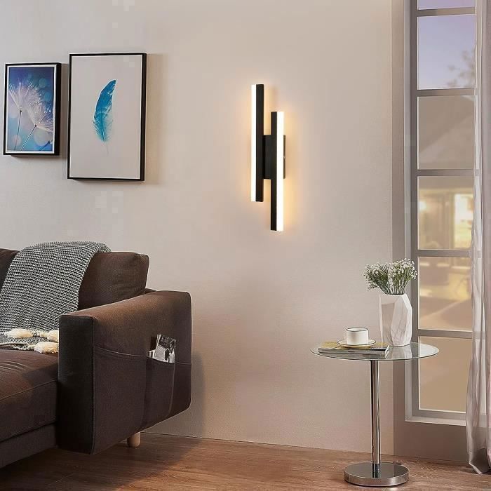 DELIPOP 16W Moderne LED-wandlamp met instelbare kleurtemperatuur (3000K/4000K/6500K) voor slaapkamer, hal, entree – Zwart
