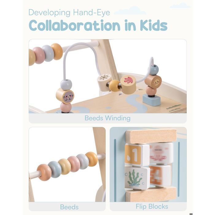 Girello per bambini - ROBOTIME ROBUD Trattore in legno per bambini - Autobus delle vacanze